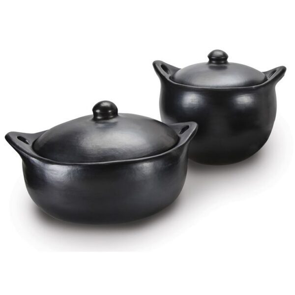 Black clay pot