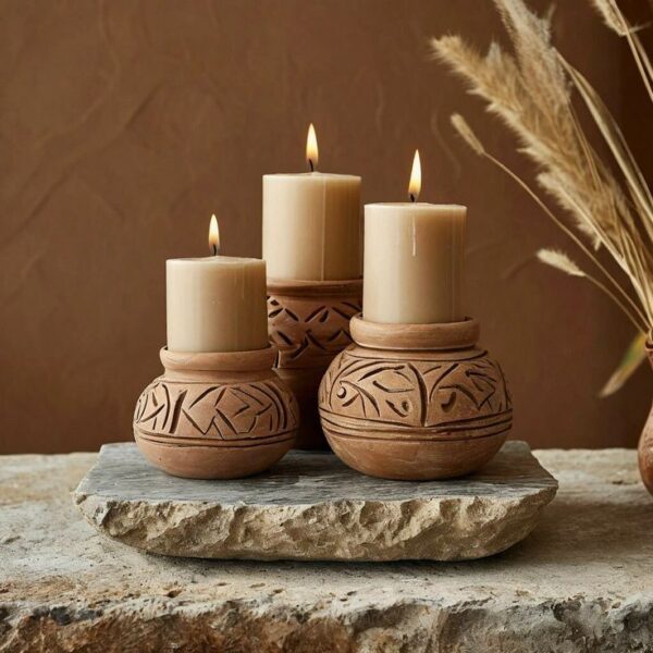 Clay Candle Holders